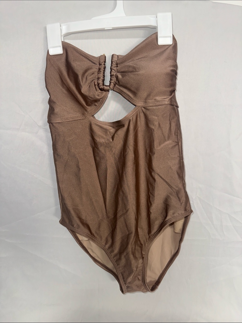 Shade & Shore Brown Cutout One-Piece Swim Bodysuit